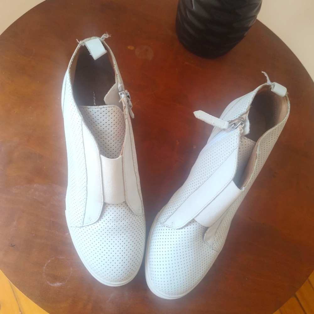 Paolo Light Gray Perforated Ankle Booties